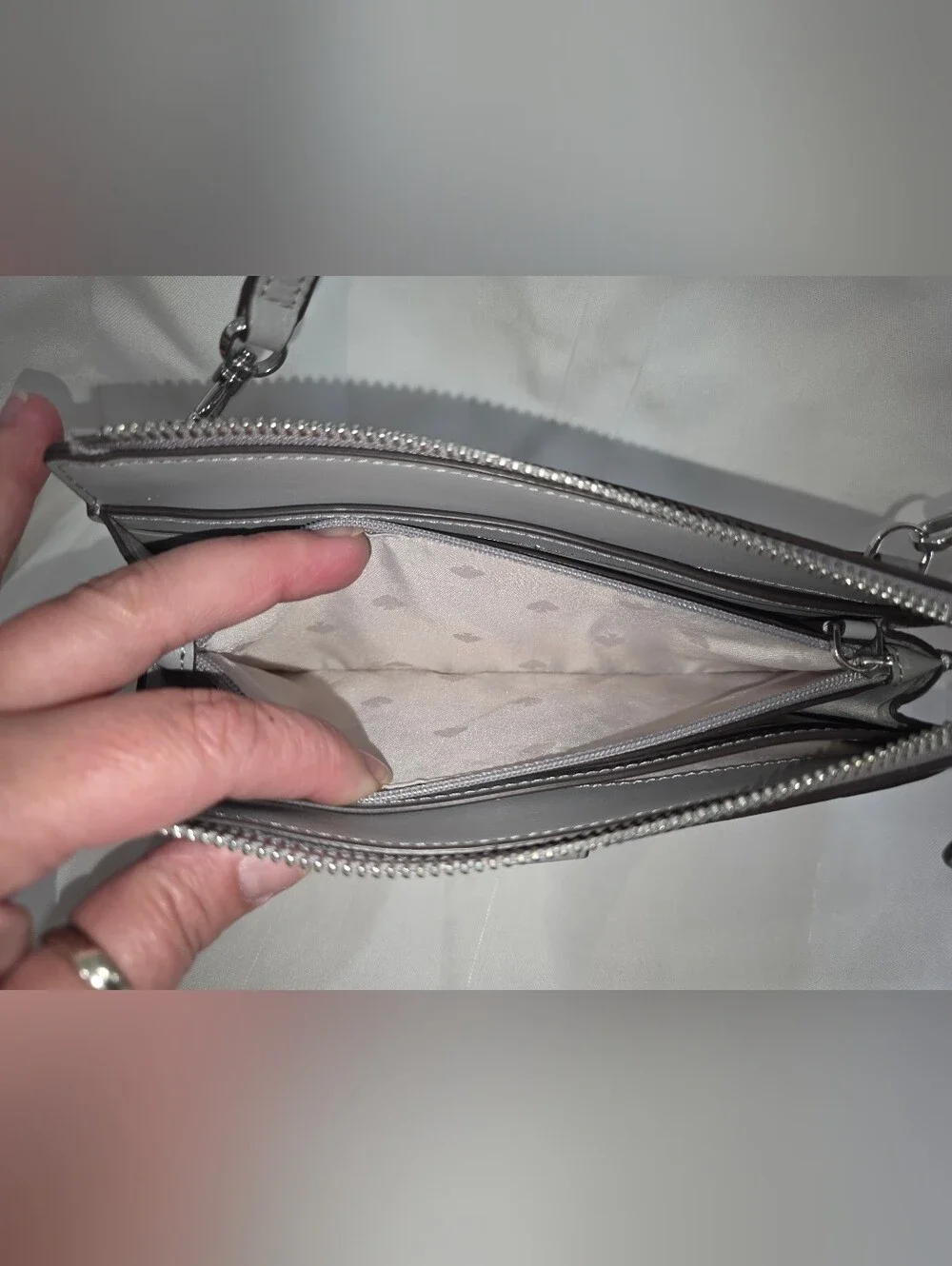 Kate Spade Gray Leather Crossbody WOC